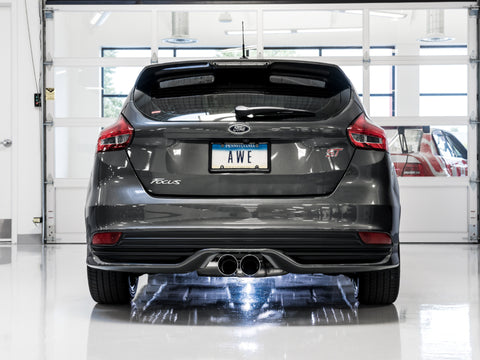 AWE Tuning Ford Focus ST Touring Edition Cat-Back Exhaust - Resonated - Chrome Silver Tips - 3020-32038