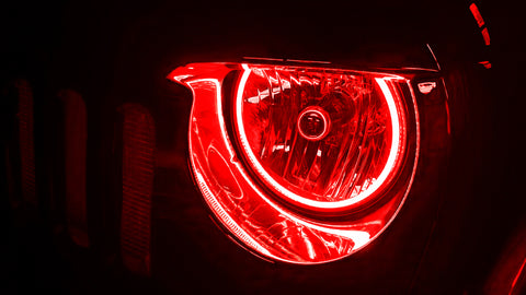 Oracle Jeep Wrangler JK 07-17 LED Waterproof Halo Kit - ColorSHIFT w/ Simple Controller - 3943-504