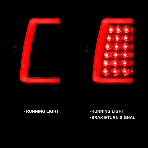 ANZO 1999-2002 Chevy Silverado 1500 LED Taillights Plank Style Black w/Smoke Lens - 311331
