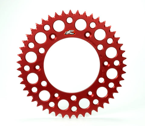 Renthal 2019 GasGAs TXE Rear Grooved Sprocket - Red 520-43P Teeth - 141U-520-43GPRD