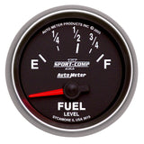 Autometer Sport-Comp II 52mm 73-10 ohms Short Sweep Electronic Fuel Level Gauge - 3615