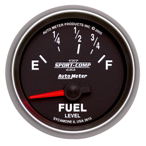 Autometer Sport-Comp II 52mm 73-10 ohms Short Sweep Electronic Fuel Level Gauge - 3615