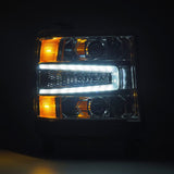 AlphaRex 16-18 Chevy 1500HD LUXX LED Proj Headlights Chrome w/Seq Actv Lgt / Seq Sig (Req PN 810023) - 880235