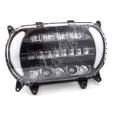 Letric Lighting 2015+ Early Road Glide LED Black/Chrome Headlight with Turn Signals - LLC-5LRA-TS