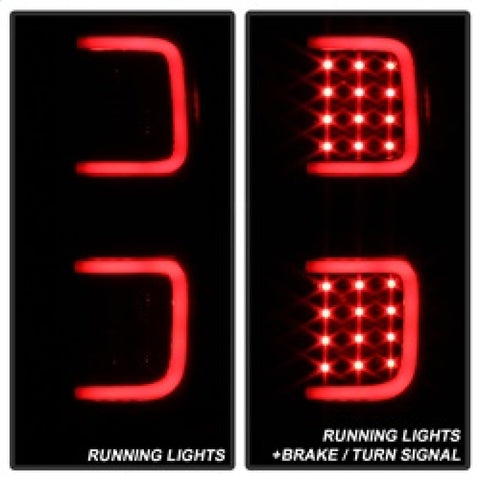 xTune Ford F150 09-14 LED Tail Lights - Black ALT-ON-FF15009-LBLED-BSM - 9038495