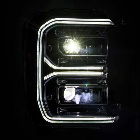 AlphaRex 23-26 Ford F-250 SD LUXX LED Proj Headlights Alpha Blk w/Activ Light/Seq Signal/Switchback - 880908