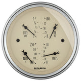 AutoMeter Gauge Quad 3-3/8in. 0 Ohm(e) to 90 Ohm(f)Elec Antique Beige - 1814