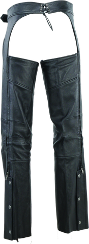 River Road Longhaul Leather Chaps Black - Large - 094440