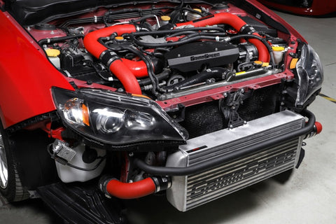 GrimmSpeed 2008-2014 Subaru STI Front Mount Intercooler Kit Raw Core / Red Pipe - 090227