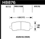 Hawk 14-17 Acura RLX / 15-17 Acura TLX HPS 5.0 Rear Brake Pads - HB876B.610