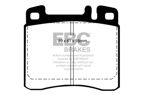 EBC 93 Mercedes-Benz 300 SD (W140) Redstuff Front Brake Pads - DP3888C