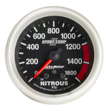 Autometer Sport-Comp II Pro Control 2-5/8in 1600 PSI Nitrous Pressure Gauge w/ Peak and Warn - 7674