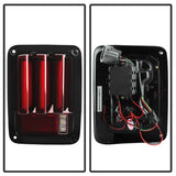 Spyder 07-16 Jeep Wrangler Version 2 Light Bar LED Tail Lights - Red Clear (ALT-YD-JWA07V2-LBLED-RC) - 5084798