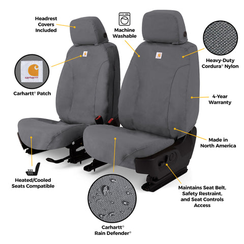 Covercraft 21-25 Ford F150 Carhartt Super Dux SeatSaver Custom 1st Row Seat Covers - Gravel - SSC3489COGY