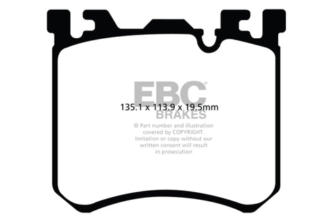 EBC 10+ BMW X5M 4.4 Twin Turbo Yellowstuff Front Brake Pads - DP42091R