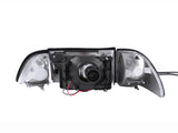 ANZO 1987-1993 Ford Mustang Crystal Headlights Chrome w/ Corner Lights 2pc - 121195