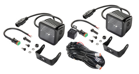 Hella Universal Black Magic 3.2in L.E.D. Cube Kit - Flood Beam (Short Range) - 358176811