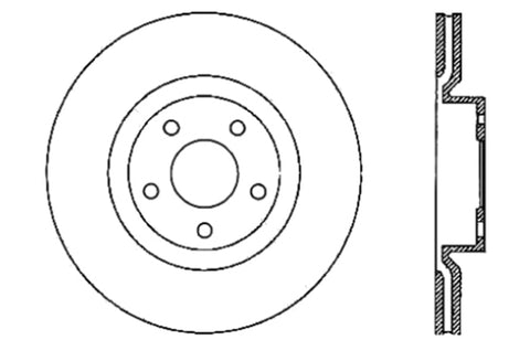 StopTech Power Slot 05-07 Cadillac XLR / 06-09 Chevy Corvette Front Right Drilled & Slotted Rotors - 127.62085R