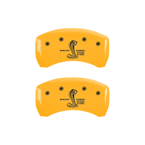 MGP Rear set 2 Caliper Covers Engraved Rear Snake Yellow finish black ch - 10010RCNKYL