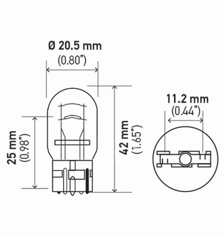 Hella Bulb 7443 12V 21/5W W3X16Q T65 (2) - 7443TB