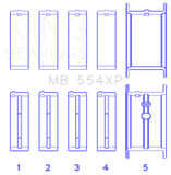 King Chevrolet 265/283/302/327 V8 Main Bearing Set - MB554XP010