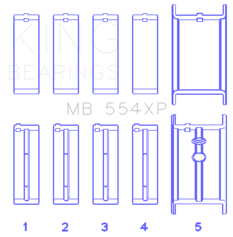 King Chevrolet 265/283/302/327 V8 Main Bearing Set - MB554XP010