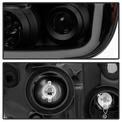 xTune Toyota Tundra 07-13 LED Light Bar Projector Headlights Black Smoked PRO-JH-TTU07-LED-BSM - 9030413