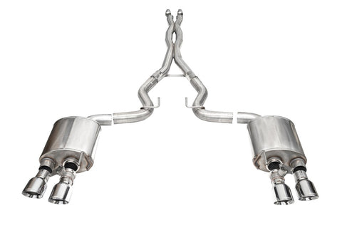 Corsa 24+ Ford Mustang Dark Horse 5.0L 3.0in Dual Rear Exit Cat-Back w/Twin 4.5in Polish Slash Tips - 21265