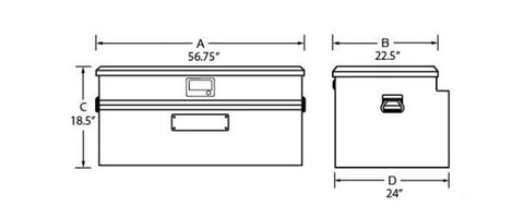 Tradesman Aluminum Flush Mount Truck Tool Box Full/Wide (56in.) - Black - 79456WB