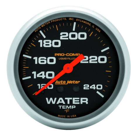 Autometer Liquid Filled Mechanical 66.7mm 120-240 deg F Water Temperature Gauge w/ 12in Tubing - 5433