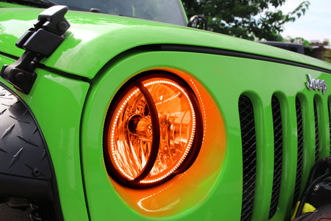 Oracle Jeep Wrangler JK 07-17 LED Waterproof Halo Kit - ColorSHIFT w/ Simple Controller - 3943-504