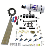 Nitrous Express 8 Cyl Piranha Direct Port 4 Solenoids Nitrous Kit (200-500HP EFI Jets) w/5lb Bottle - 80001EFI-05