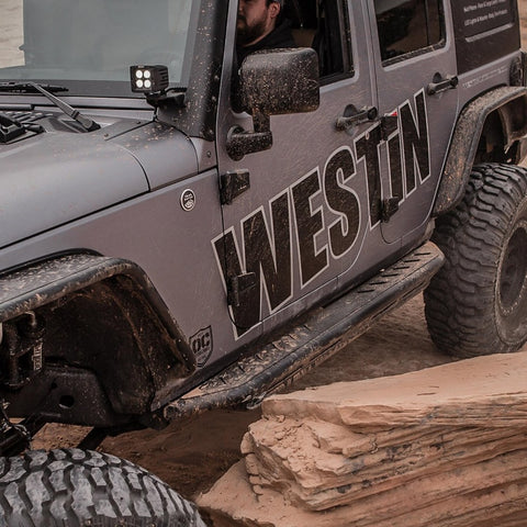 Westin/Snyper 07-17 Jeep Wrangler Unlimited Triple Tube Rock Rail Steps - Textured Black - 42-6015