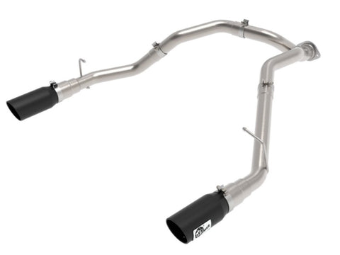 aFe Large Bore-HD 3 IN 409 Stainless Steel DPF-Back Exhaust System w/Black Tip RAM 1500 20-21 V6-3.0 - 49-42080-B