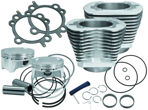 S&S Cycle 07-17 BT Models 110in Sidewinder Big Bore Kit - Silver - 910-0650