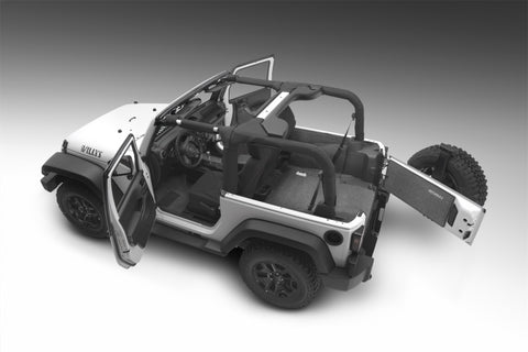 BedRug 07-10 Jeep JK 2Dr Rear 5pc Cargo Kit (Incl Tailgate & Tub Liner) - BRJK07R2
