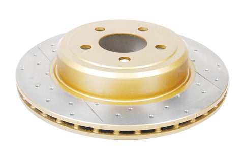 DBA 05-09 Chrysler 300 C Rear Gold Cross Drilled & Slotted KP Street Series Rotor - DBA2439X