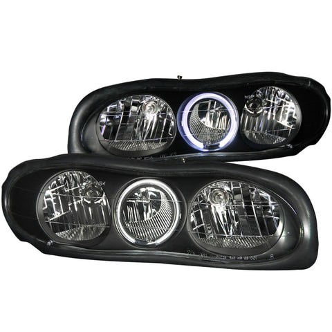 ANZO 1998-2002 Chevrolet Camaro Crystal Headlights w/ Halo Black - 121024