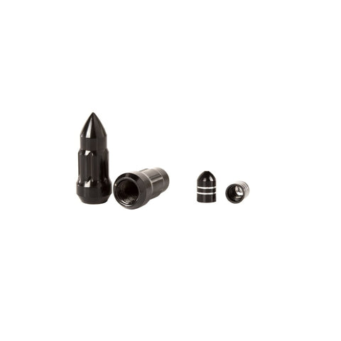 Rugged Ridge Bullet Lug Nut and Valve Stem Cap Kit Black 1/2-20 - 16715.27