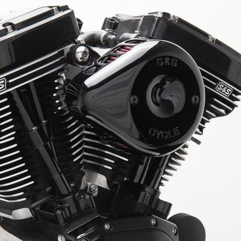S&S Cycle 2007+ XL Sportster Models Stealth Air Cleaner Kit w/ Gloss Black Mini Teardrop Cover - 170-0440C