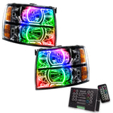 Oracle 07-13 Chevy Silverado SMD HL - Blk - Square Style - ColorSHIFT w/ 2.0 Controller - 8189-333