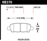 Hawk 03-07 350z / G35 / G35X w/o Brembo DTC-60 Race Rear Brake Pads - HB370G.559