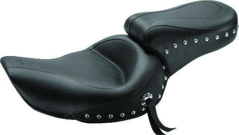 Mustang 91-05 Harley Dyna Standard Touring 1PC Seat w/Studs - Black - 75533