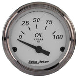 AutoMeter Gauge Oil Press 2-1/16in. 100PSI Elec American Platinum - 1928