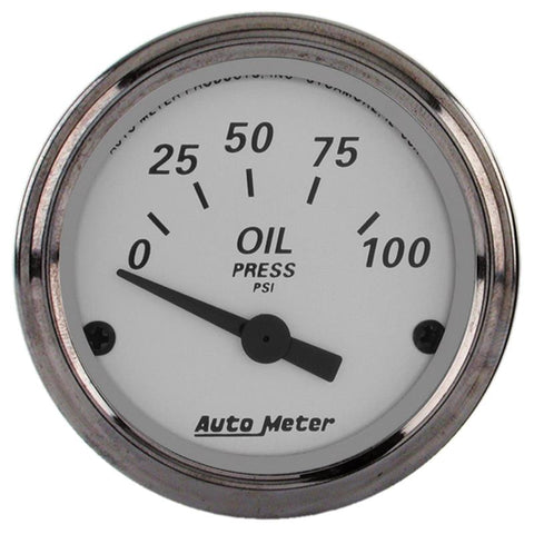 AutoMeter Gauge Oil Press 2-1/16in. 100PSI Elec American Platinum - 1928