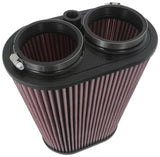 K&N Universal Clamp-On Air Filter 3-1/8in Dual FLG  8-7/8in X 5-3/16 B 6-1/4in X 4IN T, 9inH W/STUD - RU-1012