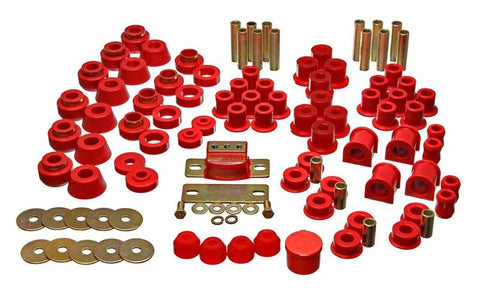 Energy Suspension 87-95 Jeep Wrangler YJ Red Hyper-Flex Master Bushing Set - 2.18101R