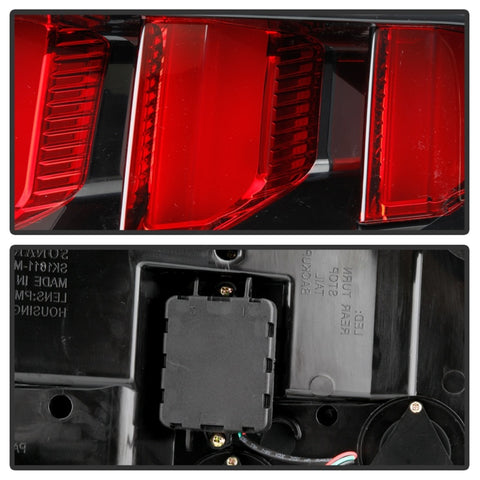 Spyder 10-12 Ford Mustang Red Light Bar LED Sequential Tail Lights - Blk ALT-YD-FM10-RBLED-BK - 5085092