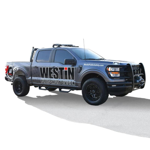 Westin 15-22 Ford F-150 SuperCrew / 17-22 F-250/350 Crew Cab Outlaw Nerf Step Bars - Textured Black - 20-13945