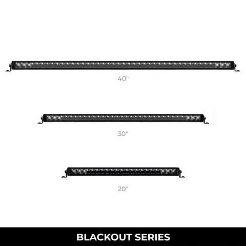 Go Rhino Xplor Blackout Series Sgl Row LED Light Bar (Side/Track Mount) 39.5in. - Blk - 754004011CSS